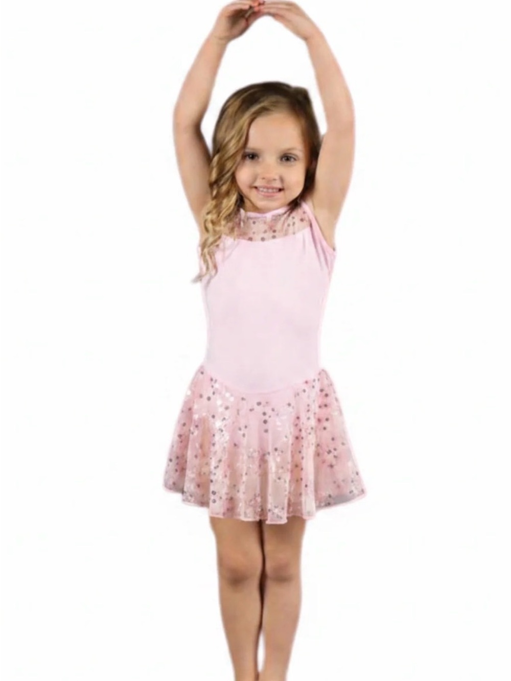 Girls Pink Sequin Dance Dress Ballet Costume